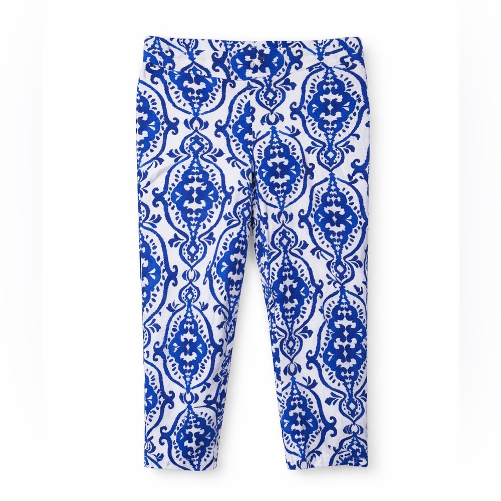 Chico’s So Slimming Indigo White Print Crop Pants Size 3 (XL)